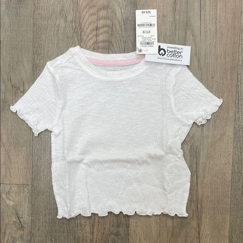 Epic Threads White Short Sleeve Tees with Ruffled Details